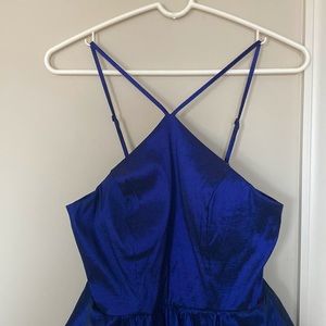 Gem Blue Double-Layer Fit & Flare Dress, size 7(juniors) from Sequin Hearts